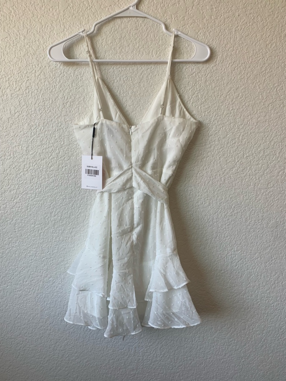 Hello Molly White Tiered Ruffle Mini Dress - Picture 3 of 6